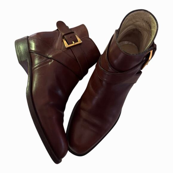 Bally Bickford Brown Leather Ankle Strap Boots Size 5½ M Made in Italy - Picture 5 of 16